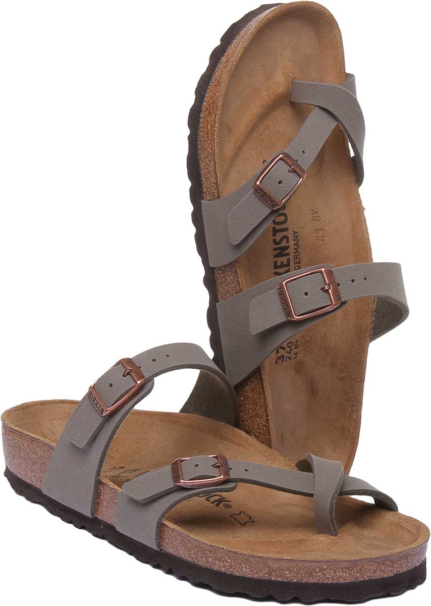 Birkenstock Mayari Sandale électrique à lanières métalliques pour femmes dans pierre