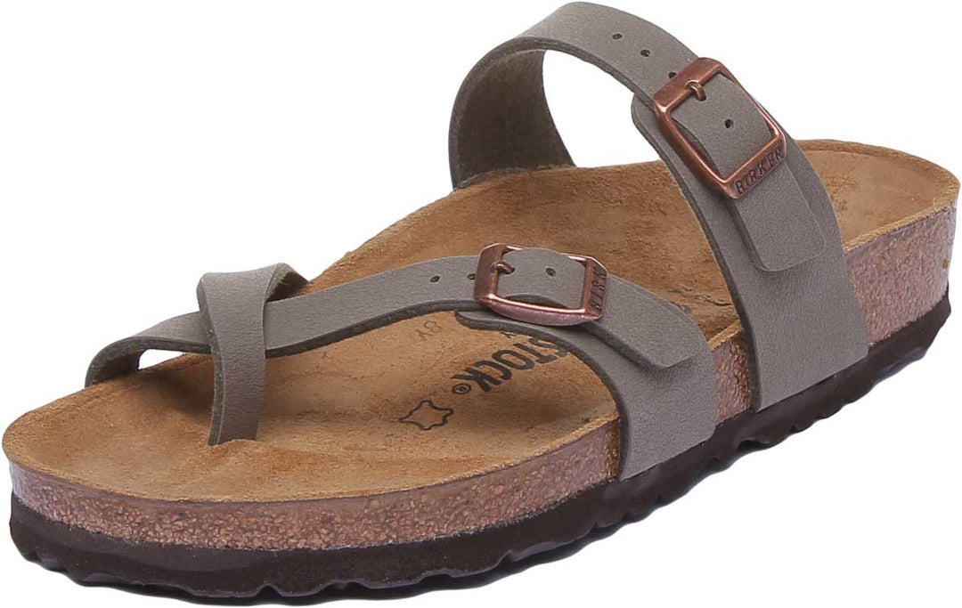 Birkenstock Mayari Sandale électrique à lanières métalliques pour femmes dans pierre