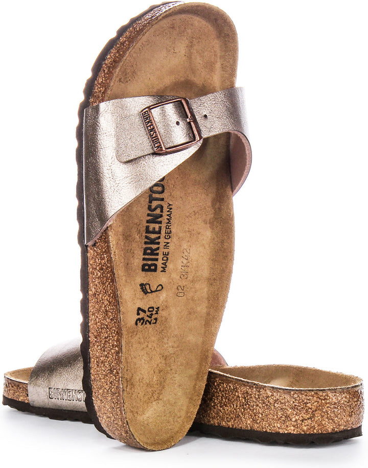 Birkenstock Madrid BF Sandales en Birko Flor pour femmes en taupe