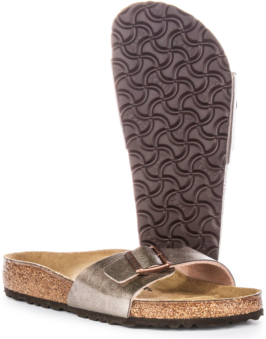 Birkenstock Madrid BF Sandales en Birko Flor pour femmes en taupe