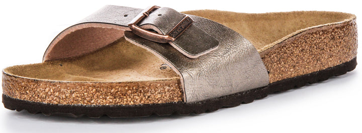 Birkenstock Madrid BF Sandales en Birko Flor pour femmes en taupe