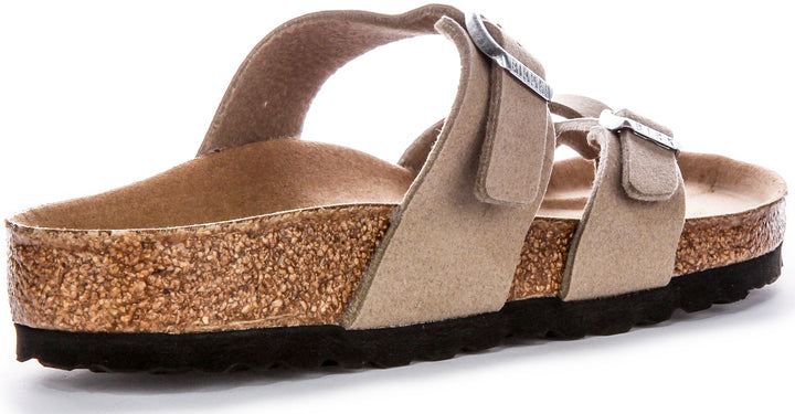 Birkenstock Mayari Sandales Véganes à Boucle d'Orteil en Taupe