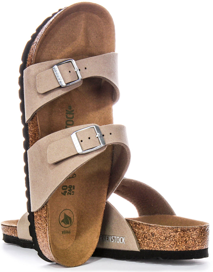 Birkenstock Sydney BS Sandales Véganes à Deux Brides Réglables en Taupe