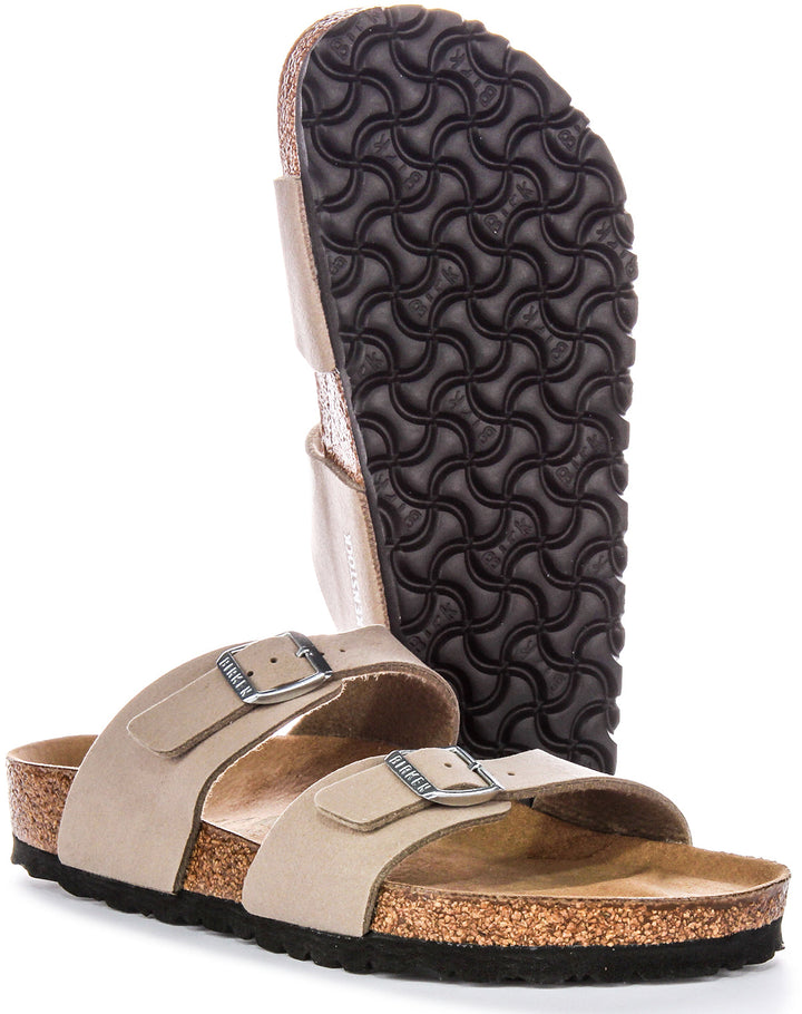 Birkenstock Sydney BS Sandales Véganes à Deux Brides Réglables en Taupe