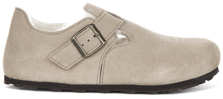 Birkenstock London en peau de mouton taupe | Coupe régulière