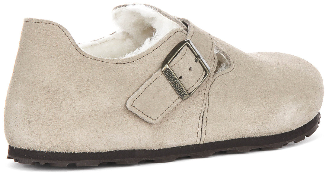 Birkenstock London en peau de mouton taupe | Coupe régulière