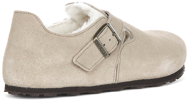 Birkenstock London en peau de mouton taupe | Coupe régulière