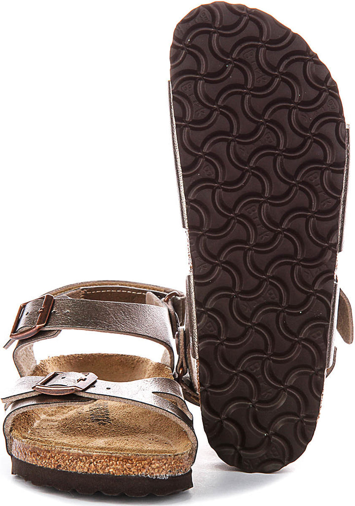 Birkenstock Rio Plain Kids In Taupe For Juniors | Narrow Fit