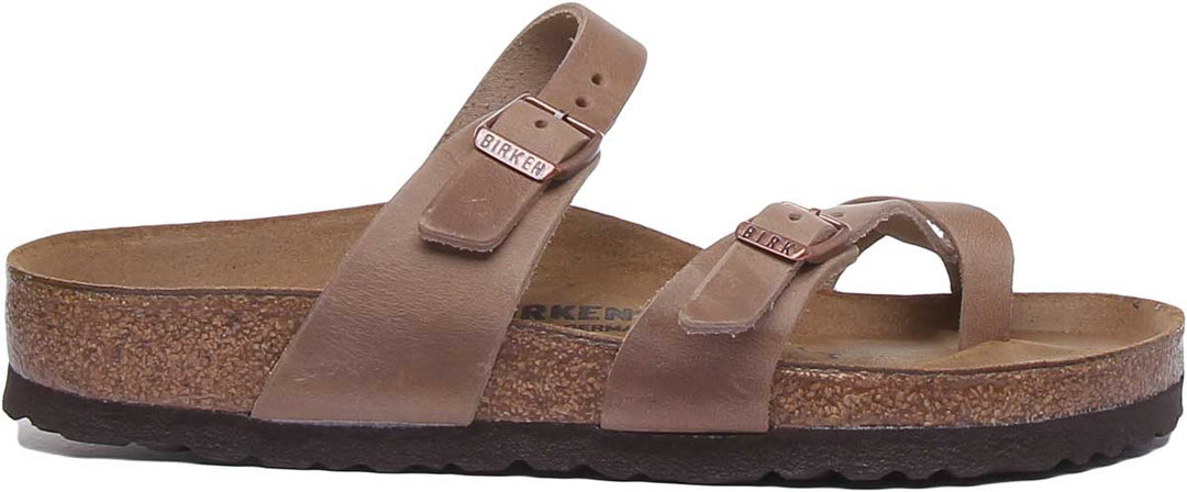 Birkenstock Mayari Sandale à lanières en cuir huilé pour femmes, tabac