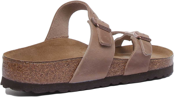 Birkenstock Mayari Sandale à lanières en cuir huilé pour femmes, tabac