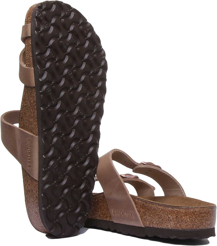Birkenstock Mayari Sandale à lanières en cuir huilé pour femmes, tabac
