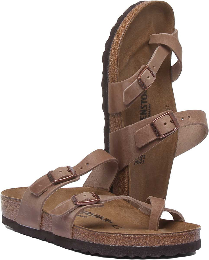 Birkenstock Mayari Sandale à lanières en cuir huilé pour femmes, tabac