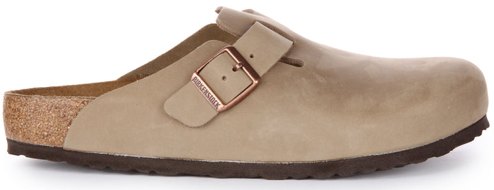 Birkenstock Boston BS Sandale en cuir huilé poure en tabac