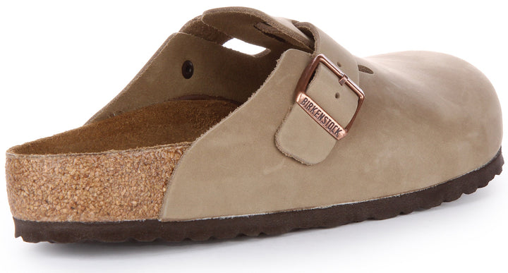 Birkenstock Boston BS Sandale en cuir huilé poure en tabac