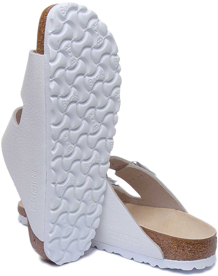 Birkenstock Arizona Sandale à lanières en cuir nubuck pour femmes en blanc