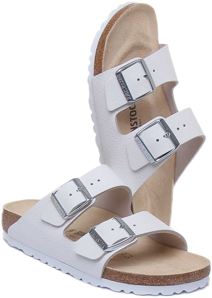 Birkenstock Arizona Sandale à lanières en cuir nubuck pour femmes en blanc