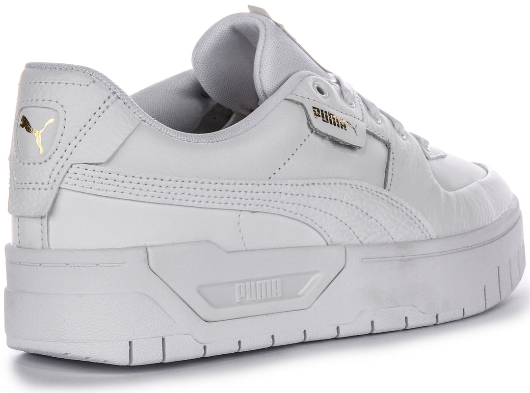 Puma Cali Dream Baskets Femme en Cuir Blanc Modèle à Lacets Classique