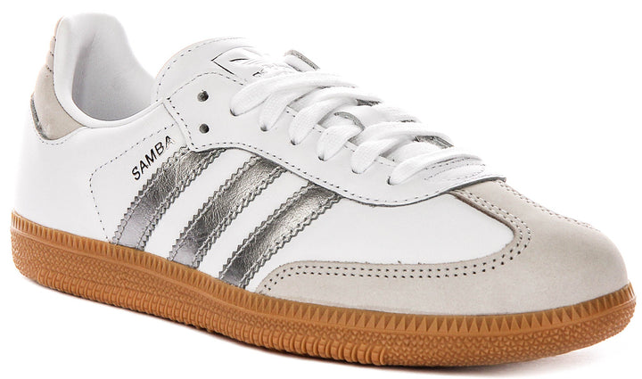 Adidas Samba OG In White Silver For Women