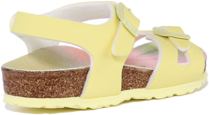 Birkenstock Rio Sandales à lanières en pierre métallique pour enfants en rose