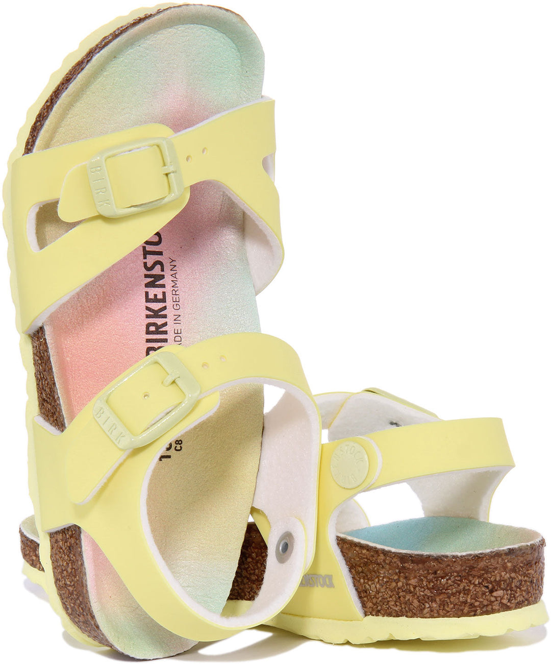 Birkenstock Rio Sandales à lanières en pierre métallique pour enfants en rose
